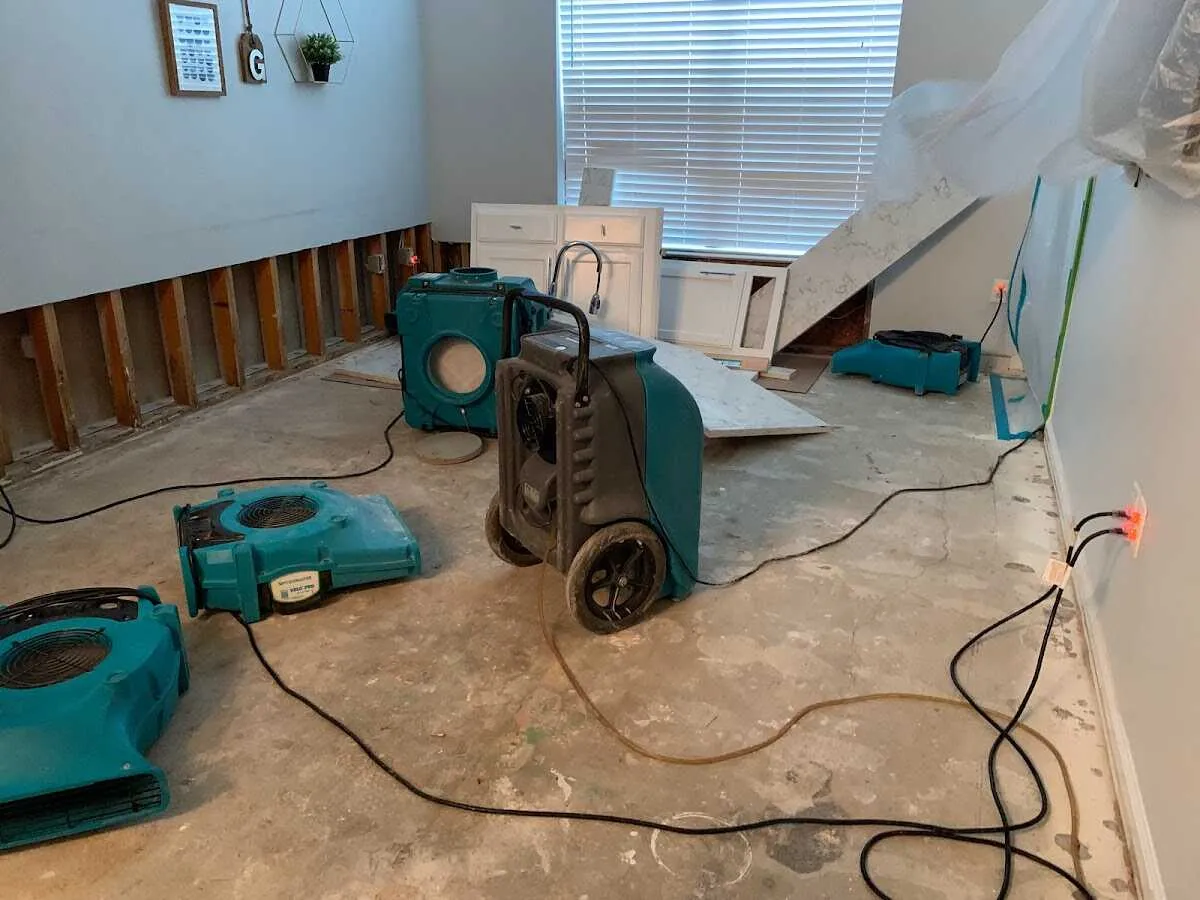 Dehumidifier in flood-cut room for Water Extraction & Removal in Racine